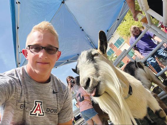 Student with goat